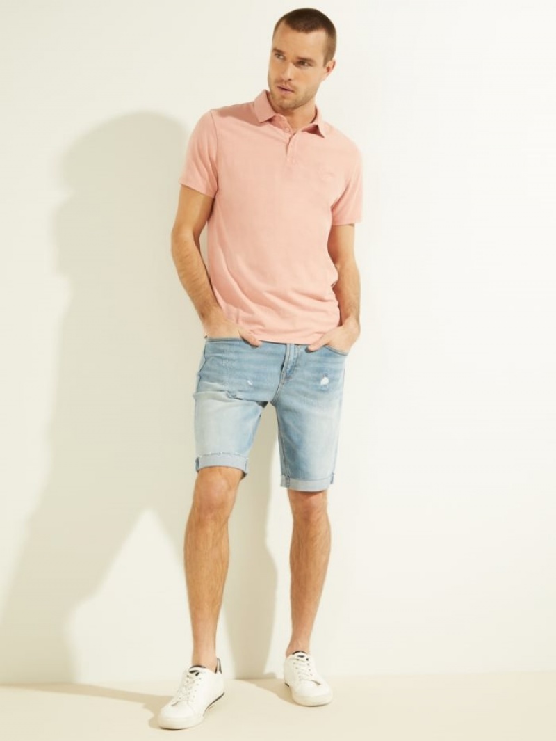 Guess Eli Acid Washed Erkek Gömlek Pembe | 28437TYDC