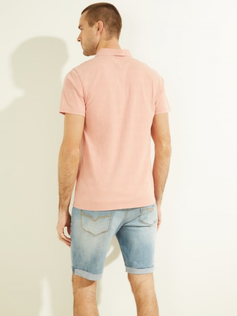 Guess Eli Acid Washed Erkek Gömlek Pembe | 28437TYDC