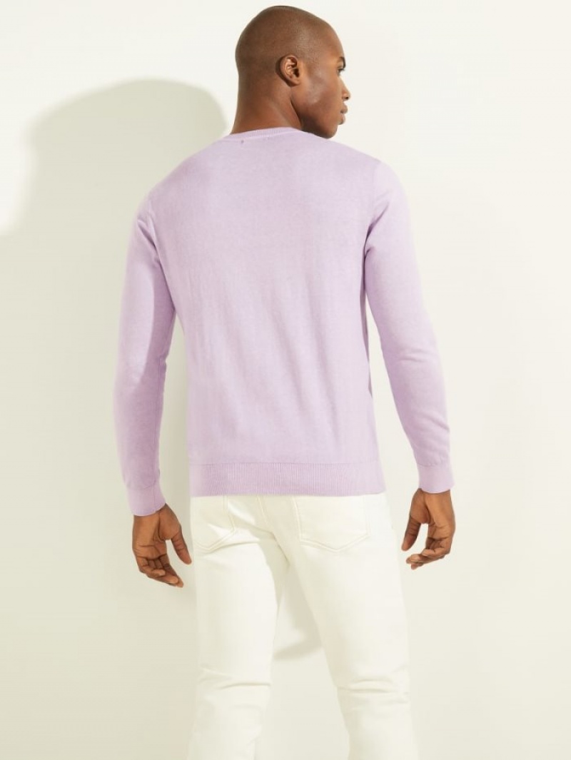 Guess Essential Crewneck Erkek Kazak Açık Mor | 86795JUBV