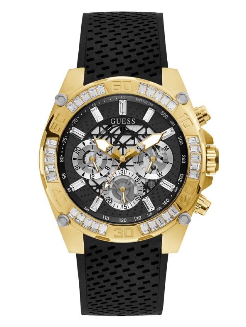 Guess Gold-Tone And Tachymeter Erkek Saat Renkli | 09876PLFH