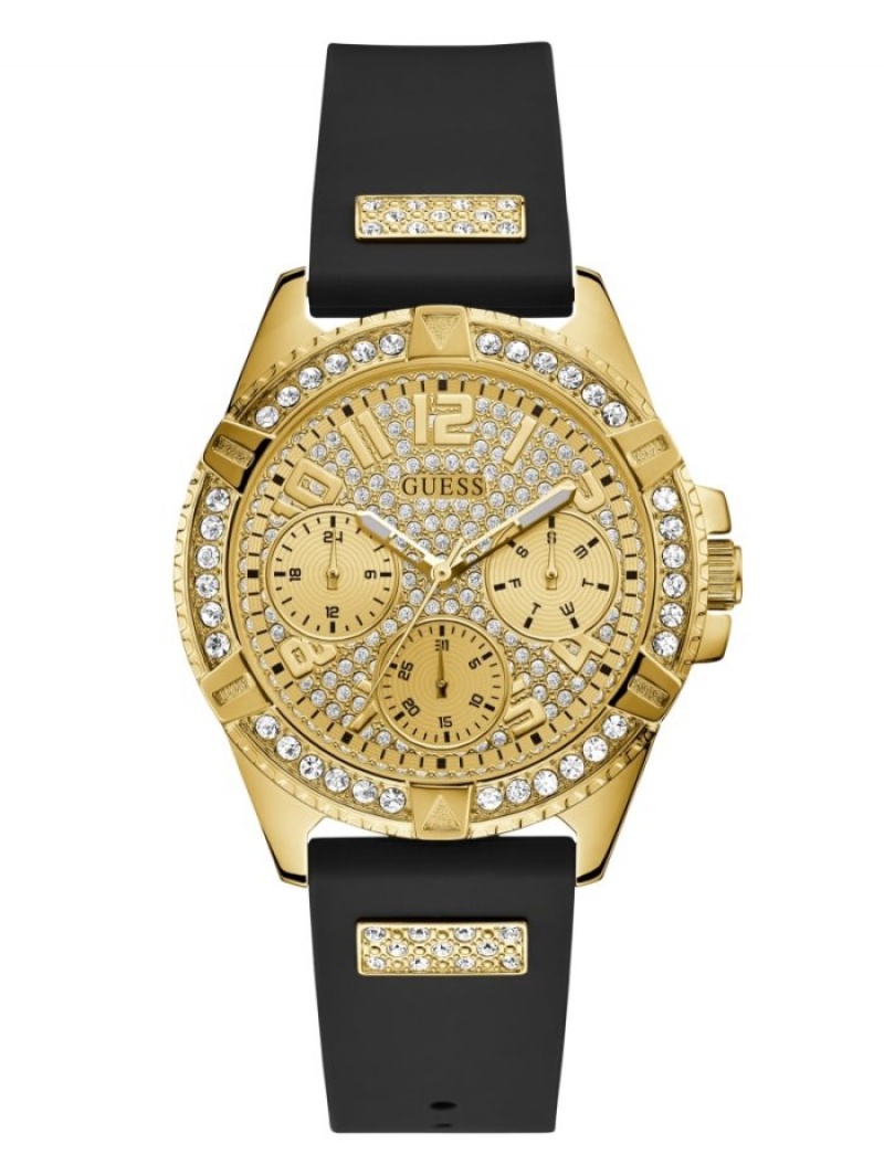 Guess Gold-Tone And Çok Işlevli Kadın Saat Siyah | 19607INCM