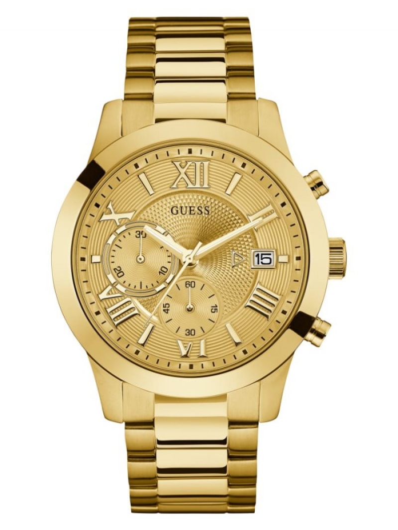 Guess Gold-Tone Klasik Erkek Saat Altın | 13027BAPU
