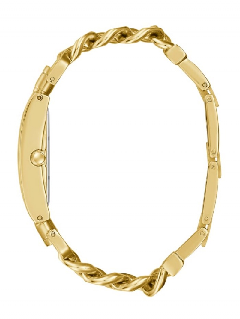 Guess Gold-Tone Square Analog Kadın Saat Altın | 60293SKRF