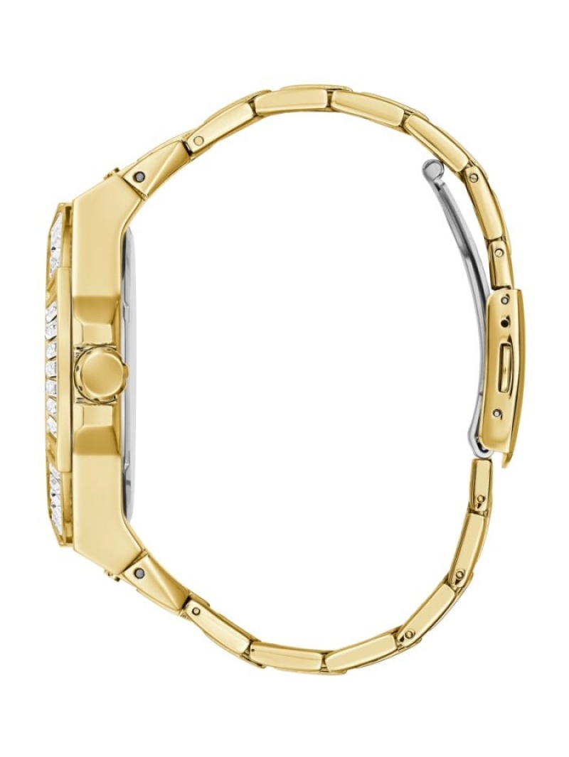 Guess Gold-Tone Çok Işlevli Erkek Saat Altın | 28397TAFH