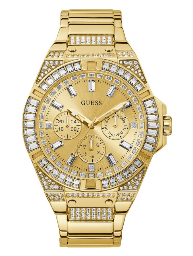 Guess Gold-Tone Çok Işlevli Erkek Saat Altın | 28397TAFH