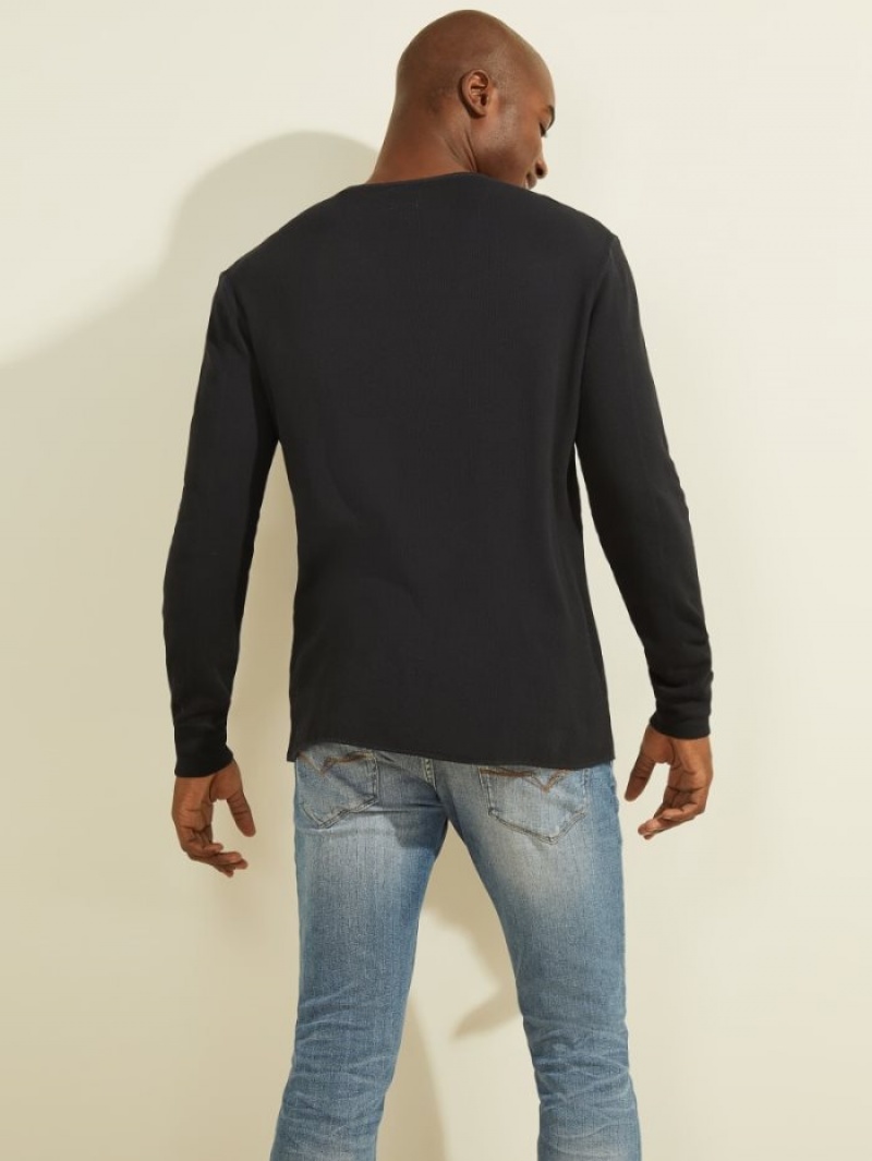 Guess Gomer Henley Erkek Tişört Mavi | 92057WDBR