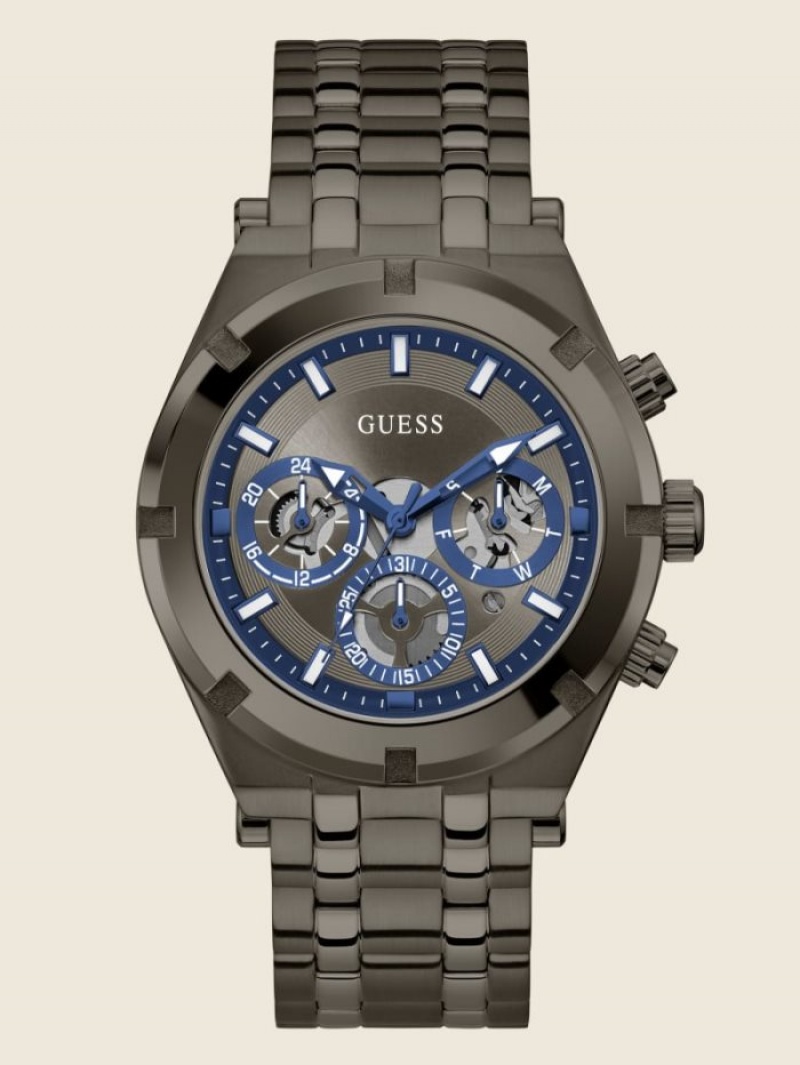 Guess Gunmetal Çok Işlevli Erkek Saat Obsidian | 05361FDMA