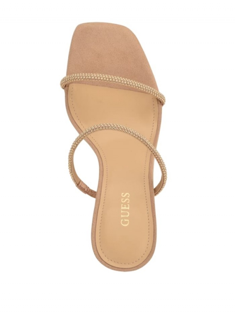 Guess Habbit Kitten Kadın Topuklu Ayakkabılar Açık Bej Rengi | 45762UKEP