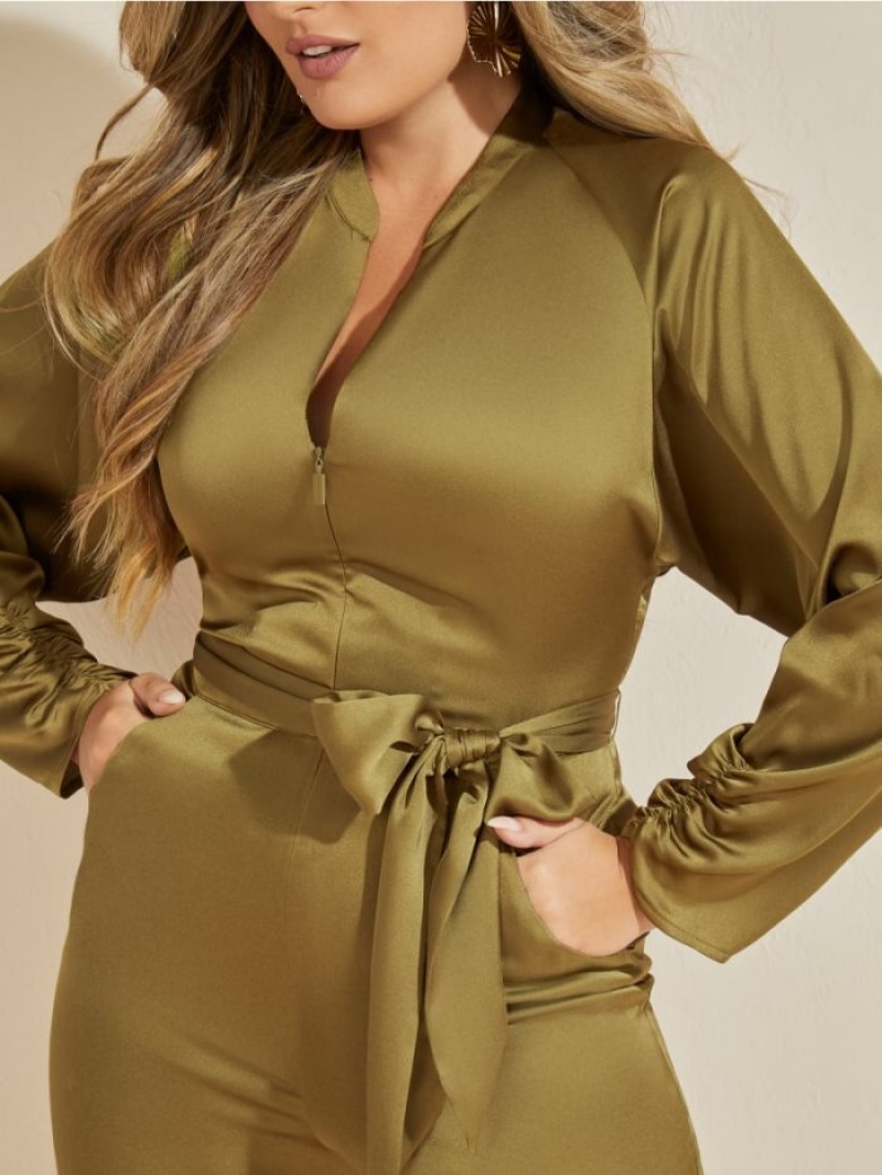 Guess Jagger Jumpsuit Kadın Elbise Zeytin Yeşili | 21563XCKI