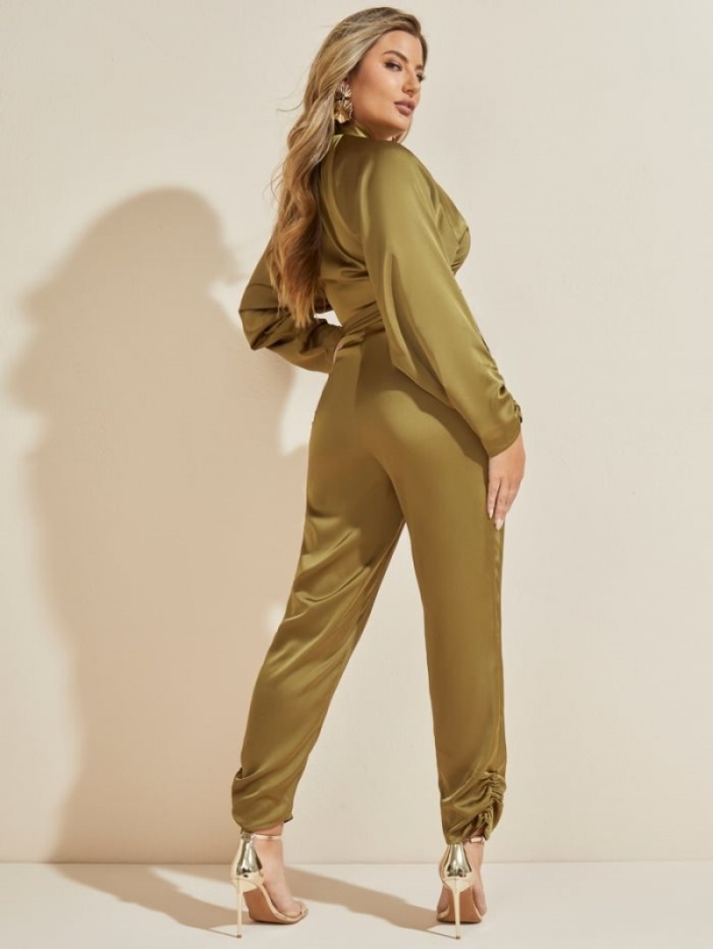Guess Jagger Jumpsuit Kadın Elbise Zeytin Yeşili | 21563XCKI