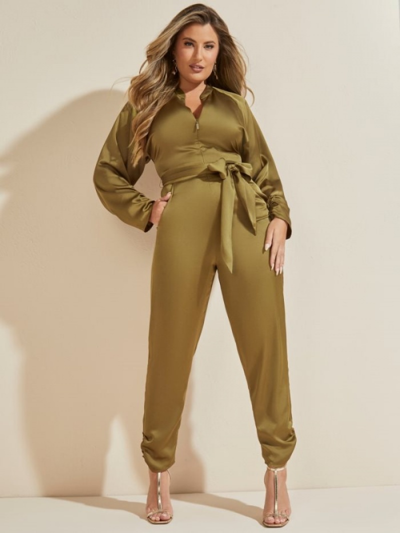 Guess Jagger Jumpsuit Kadın Elbise Zeytin Yeşili | 21563XCKI
