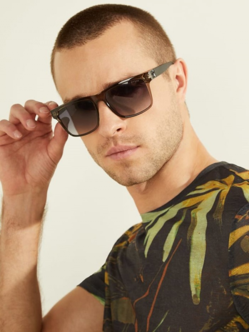 Guess Jake Square Erkek Güneş Gözlüğü Gri | 89213ZTSX