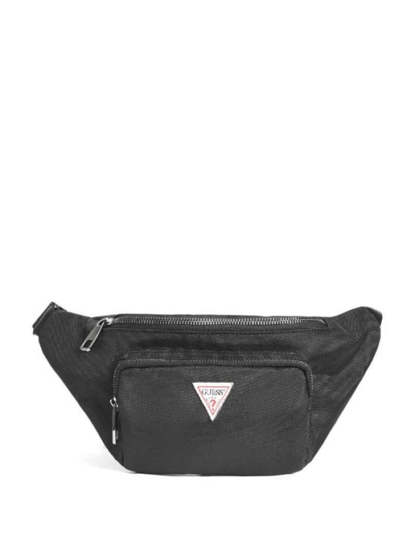 Guess Kanvas Fanny Pack Erkek Çanta Siyah | 30492FLGP