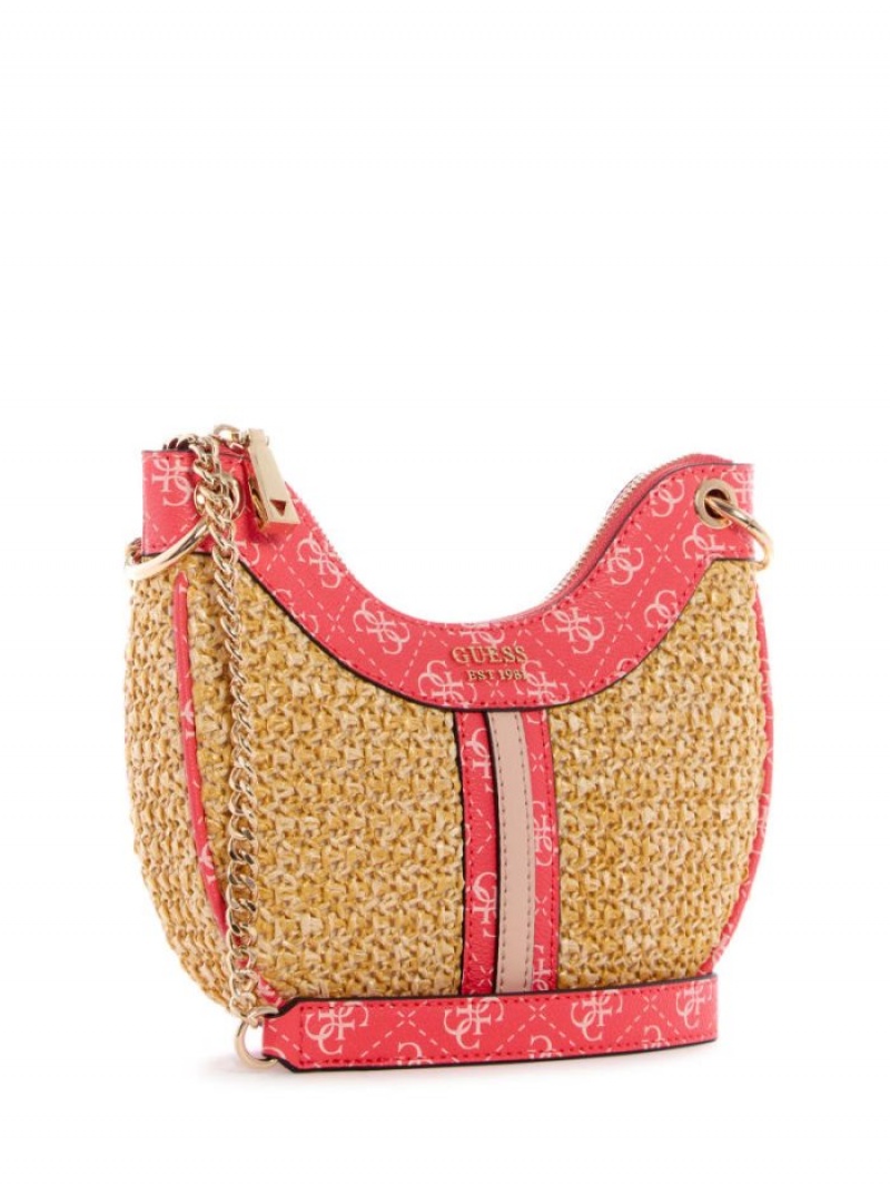 Guess Kasinta Raffia Kadın Mini Çanta Açık Mavi | 94861YJTW