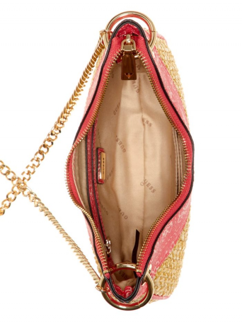 Guess Kasinta Raffia Kadın Mini Çanta Açık Mavi | 94861YJTW