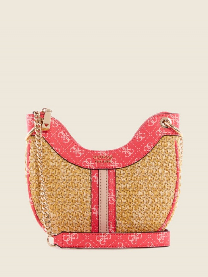 Guess Kasinta Raffia Kadın Mini Çanta Açık Mavi | 94861YJTW