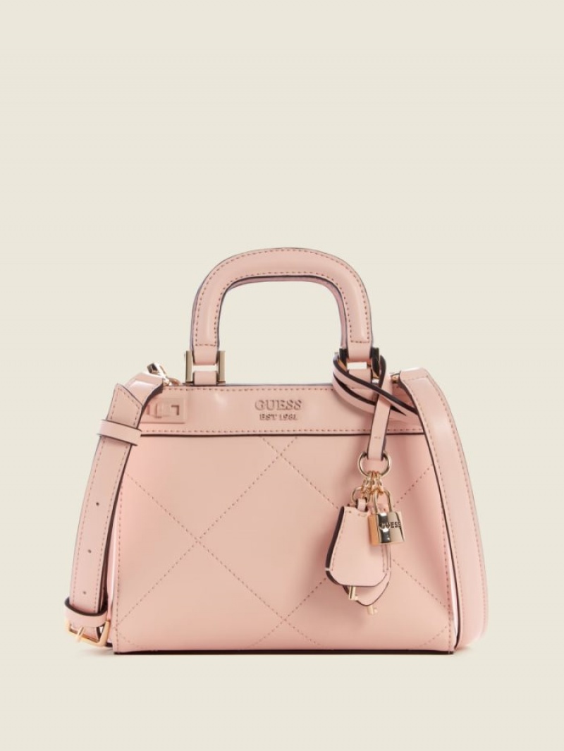 Guess Katey Kapitone Kadın Satchel Çanta Pembe | 82653FXOV