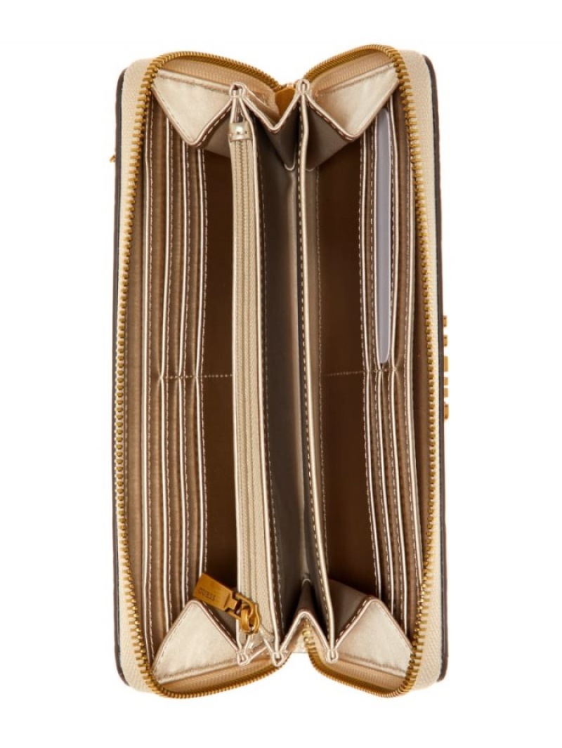 Guess Katey Zip-Around Kadın Cüzdan Kahverengi | 96021YGRS