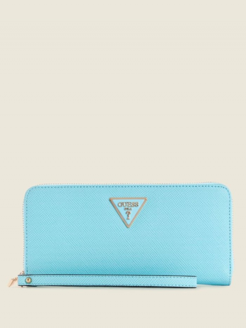 Guess Laurel Large Zip-Around Kadın Cüzdan Turkuaz | 54170POTC