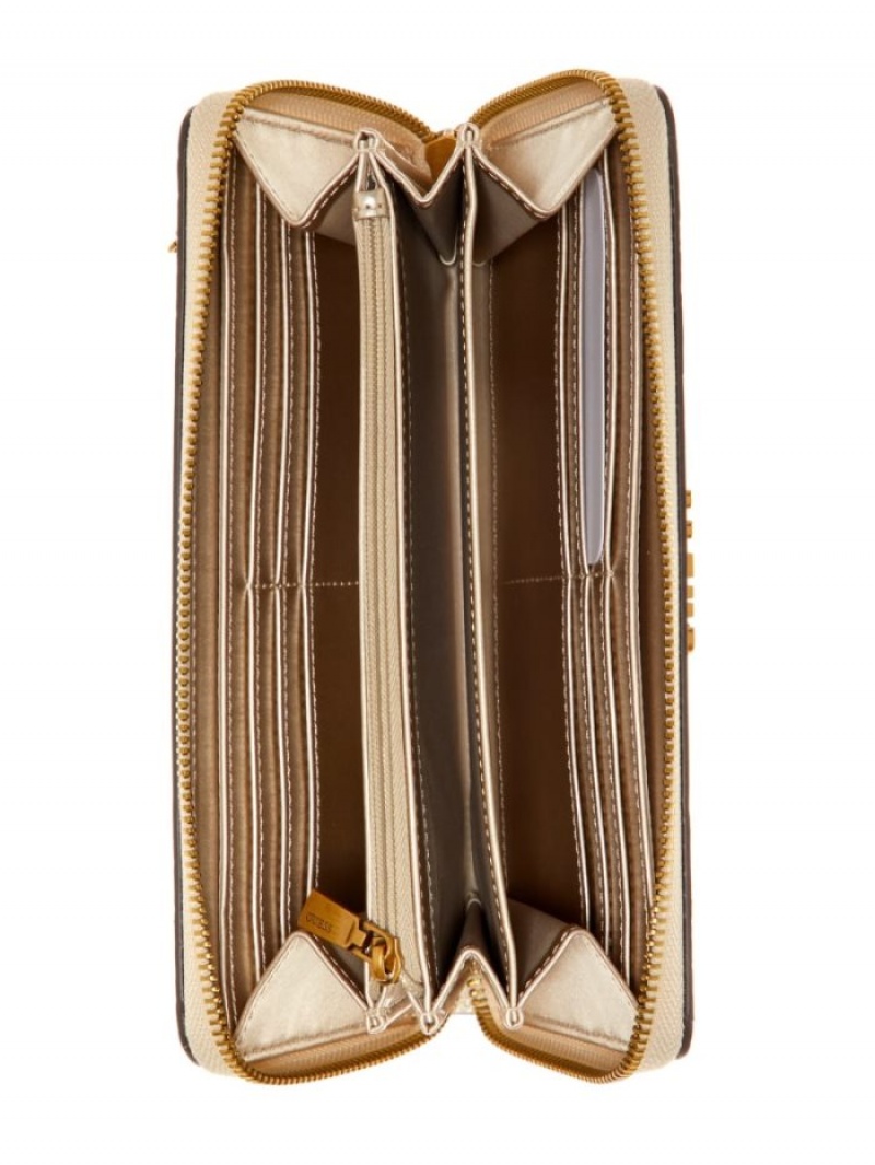 Guess Laurel Large Zip-Around Kadın Cüzdan Kahverengi | 21970KWAP
