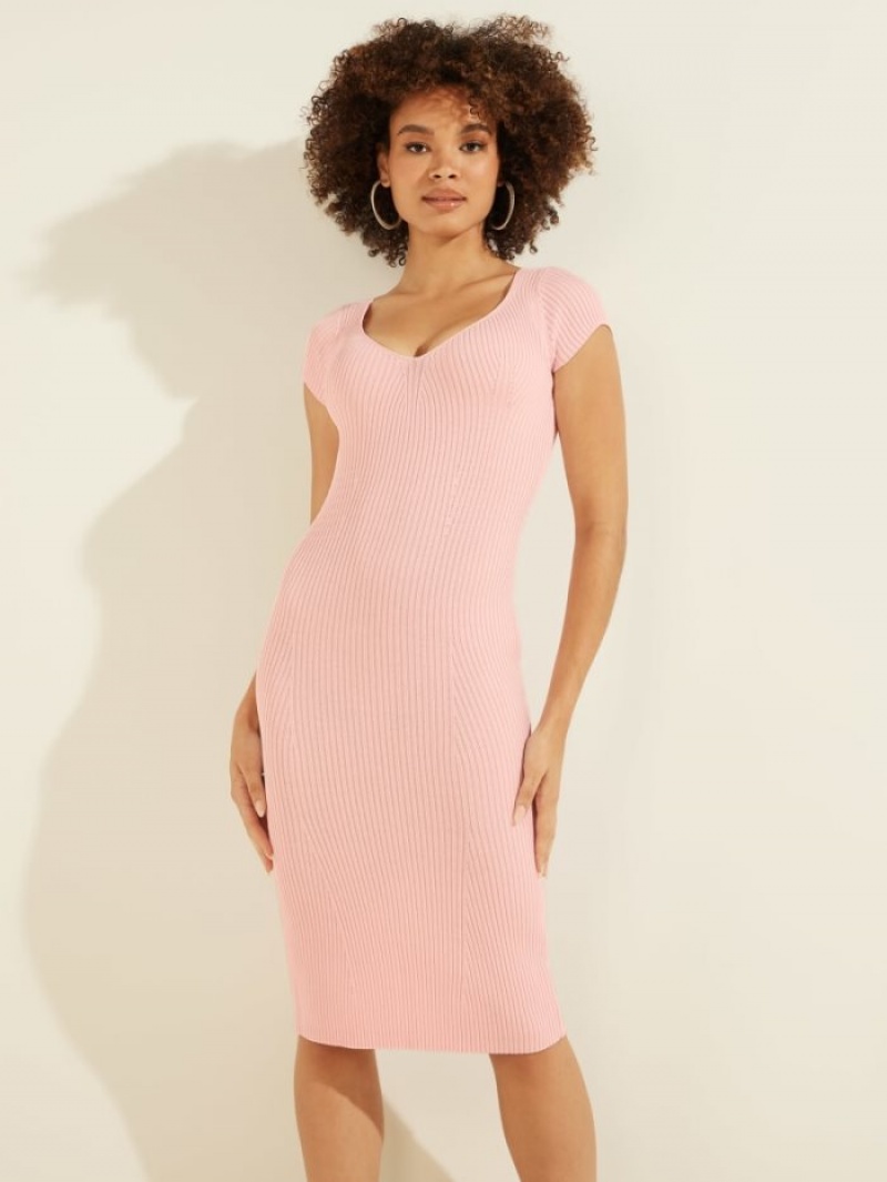 Guess Lynx Midi Kadın Elbise Pembe | 28379XTYZ