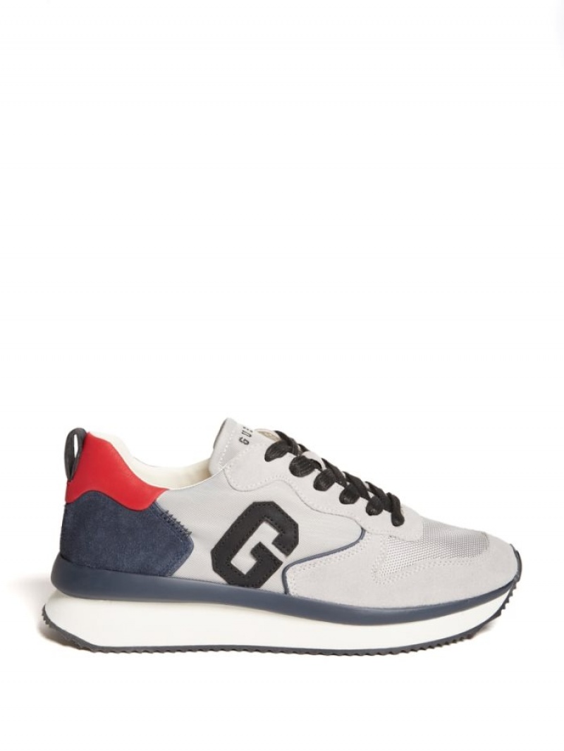 Guess Made Faux-Süet Erkek Spor Ayakkabı Gri | 04938JREU