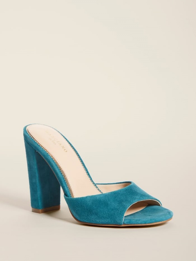 Guess Manasa Süet Kadın Sandalet Yeşil | 29347QZPE