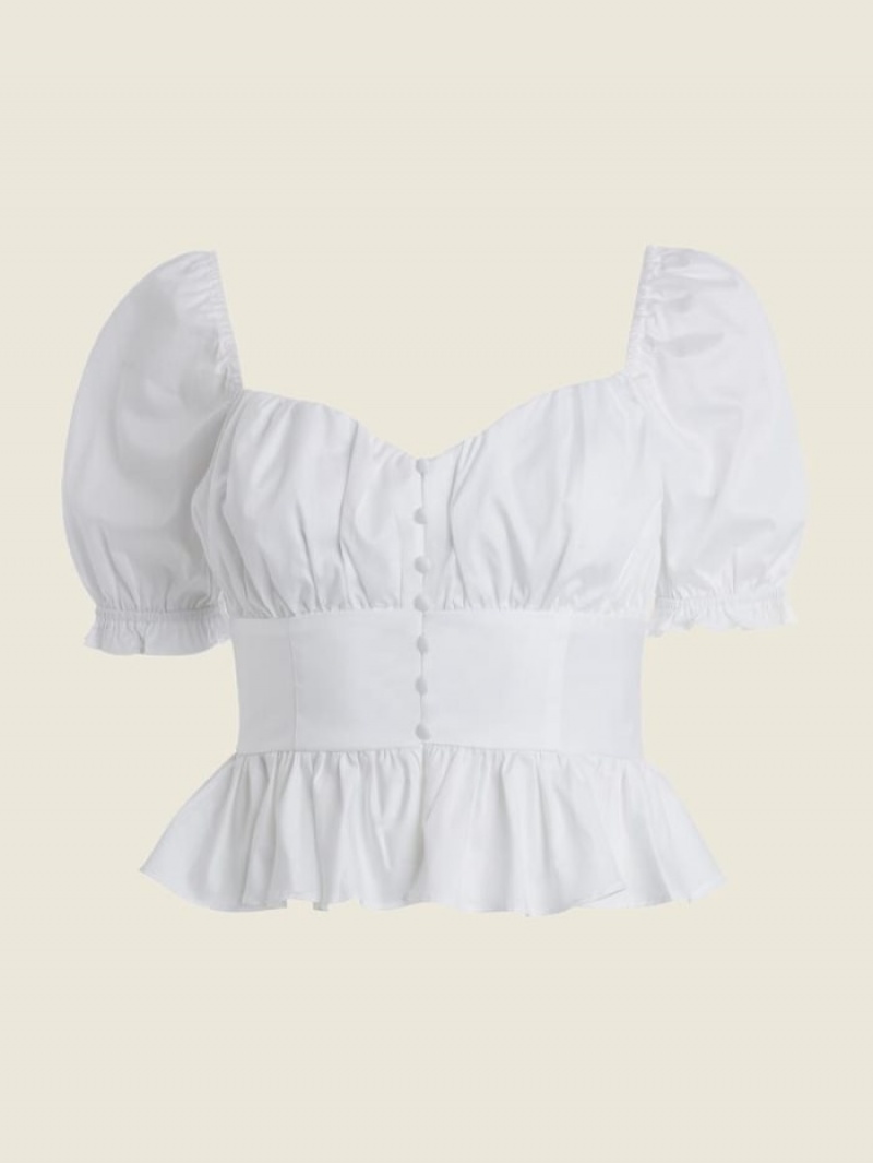 Guess Meri Poplin Kadın Üstler Beyaz | 12453RVPD