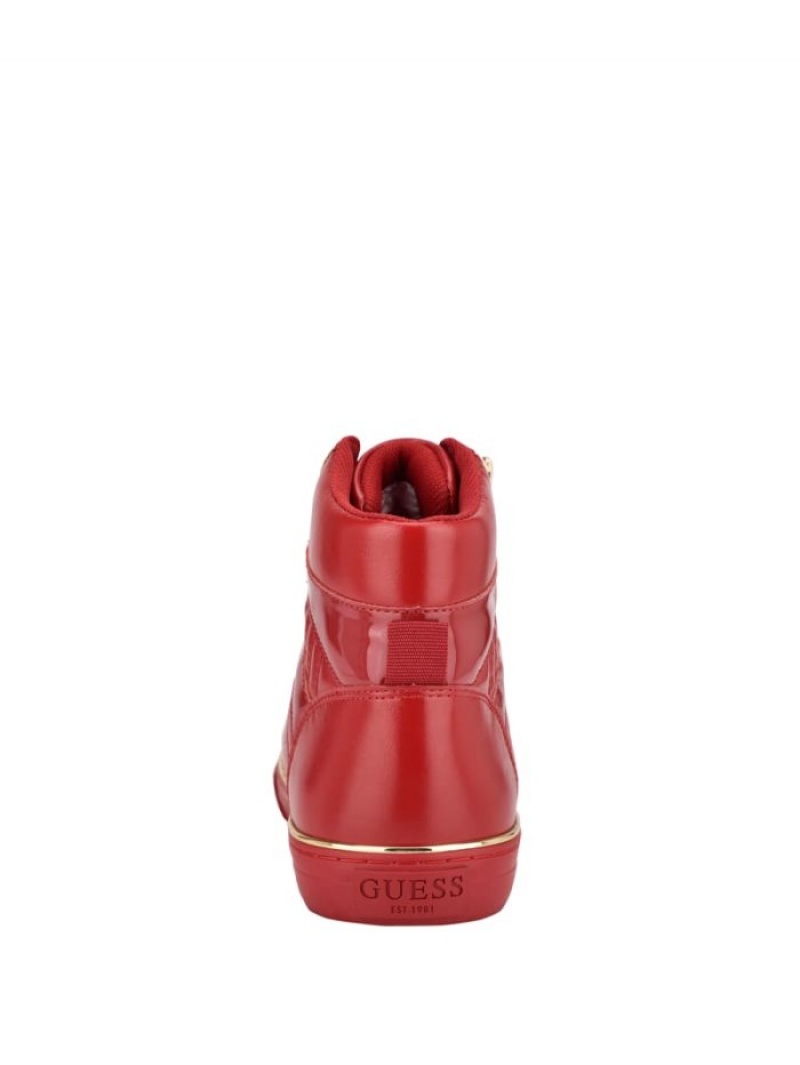 Guess Million High-Top Erkek Spor Ayakkabı Kırmızı | 92517EGON