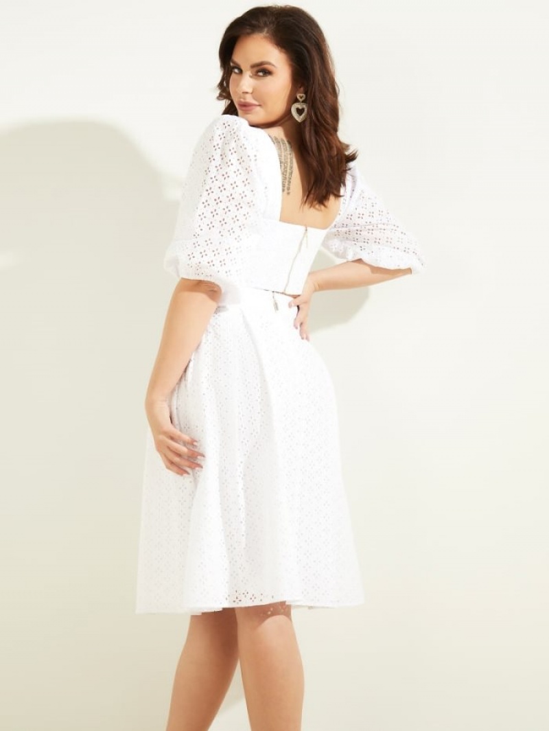 Guess Nelia Eyelet Kadın Üstler Beyaz | 32608CMQD
