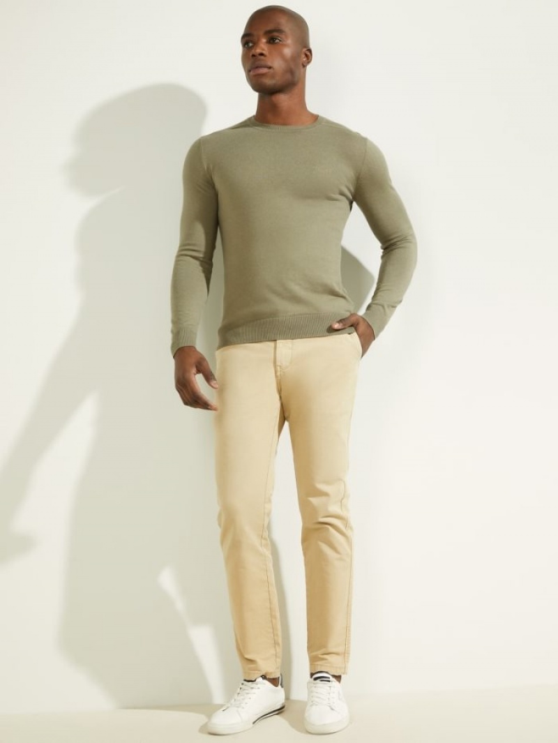 Guess Norman Silk-Blend Erkek Kazak Yeşil | 15274QCGY