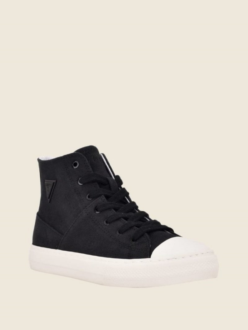 Guess Prinze High-Top Kanvas Kadın Spor Ayakkabı Siyah | 60815COGT