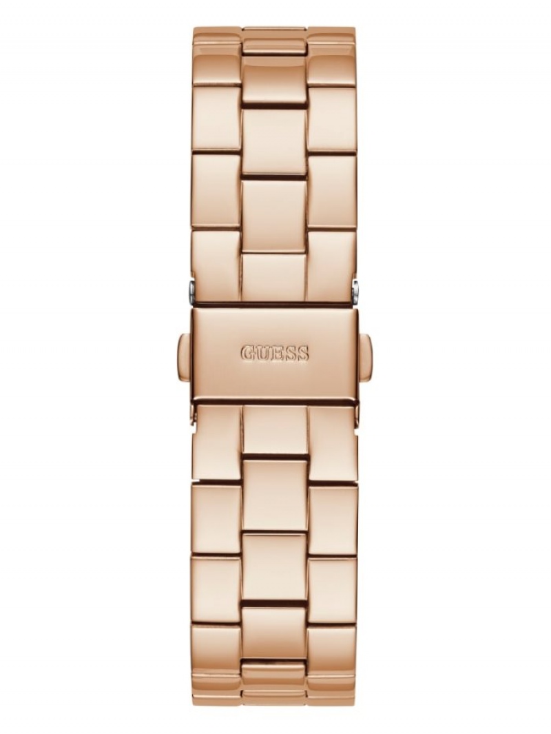 Guess Rose Gold-Tone and Rhinestone Analog Kadın Saat Pembe Altın | 28540IZRO