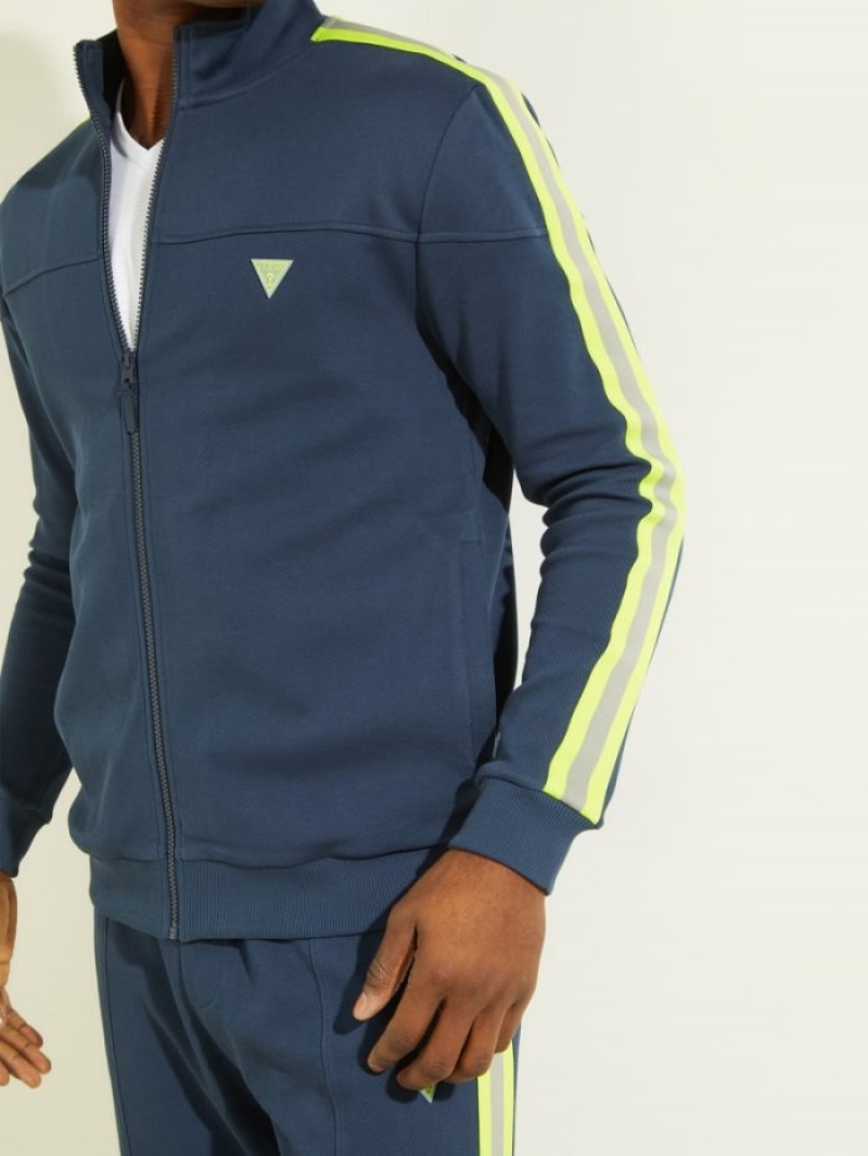 Guess Russel Parça Erkek Ceket Mavi | 80396ZGJU