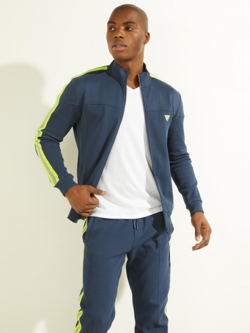 Guess Russel Parça Erkek Ceket Mavi | 80396ZGJU