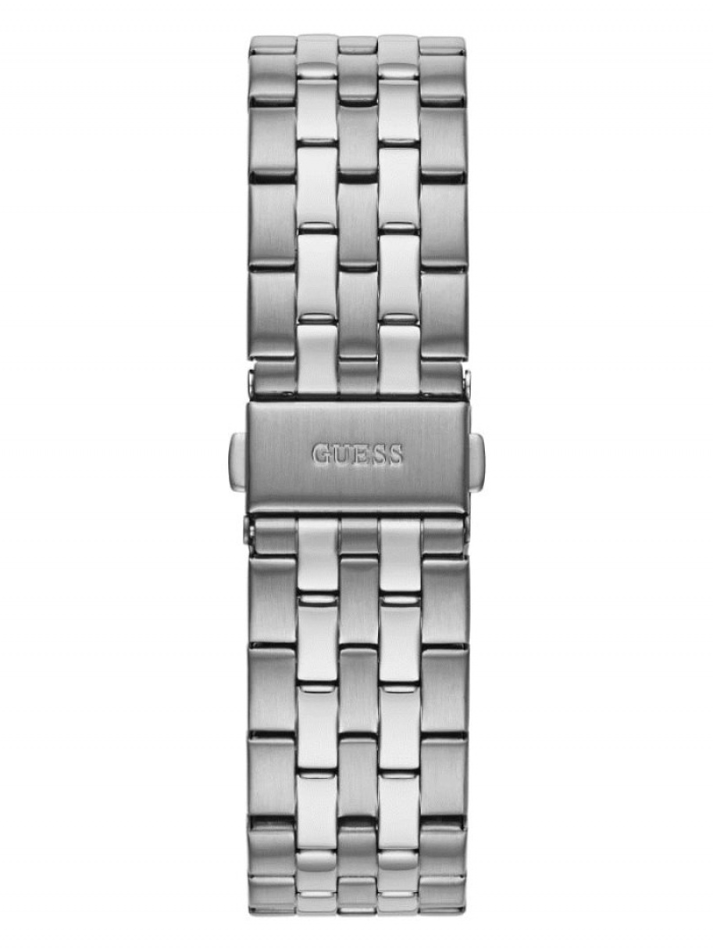 Guess Silver-Tone And Chrono-Look Çok Işlevli Erkek Saat Gümüş | 47198BFMK