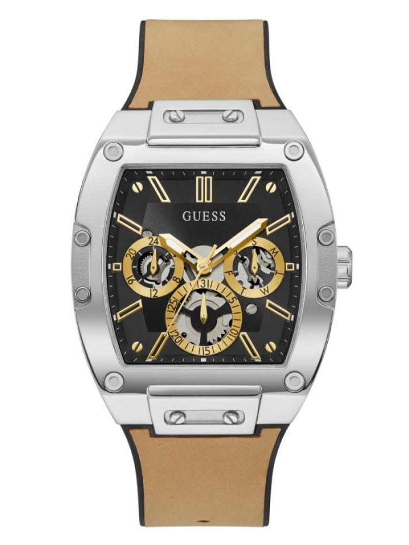 Guess Silver-Tone And Çok Işlevli Erkek Saat Renkli | 46392MQZX