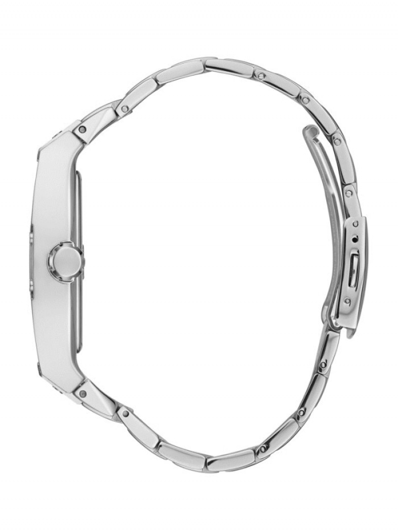 Guess Silver-Tone Çok Işlevli Erkek Saat Gümüş | 91435OMHR