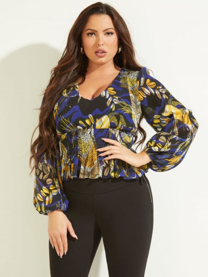 Guess Sonora Smocked Kadın Üstler Renkli | 40659XUVQ