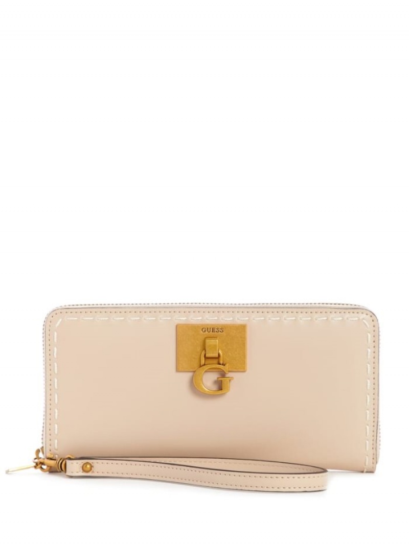 Guess Stephi Large Zip-Around Kadın Cüzdan Gri Kahverengi | 49108YEDT