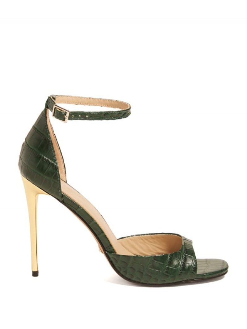 Guess Topuklu Peep-Burunlu Kadın Sandalet Yeşil | 03281OJDP