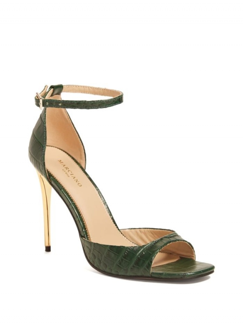 Guess Topuklu Peep-Burunlu Kadın Sandalet Yeşil | 03281OJDP