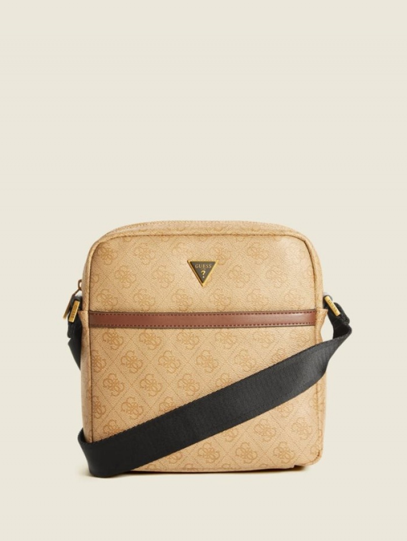Guess Vezzola Düz Erkek Çanta Bej Rengi | 21785QIHS