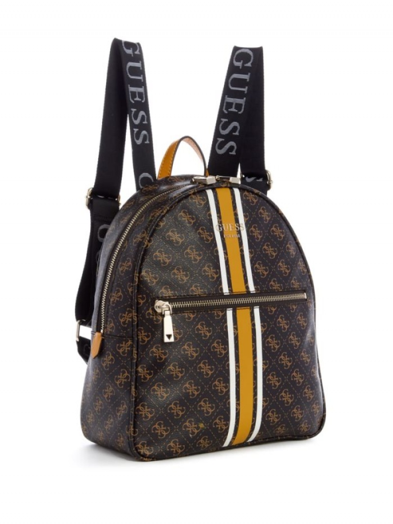 Guess Vikky Logo Printed Kadın Sırt Çantaları Kahverengi | 46792FUDS
