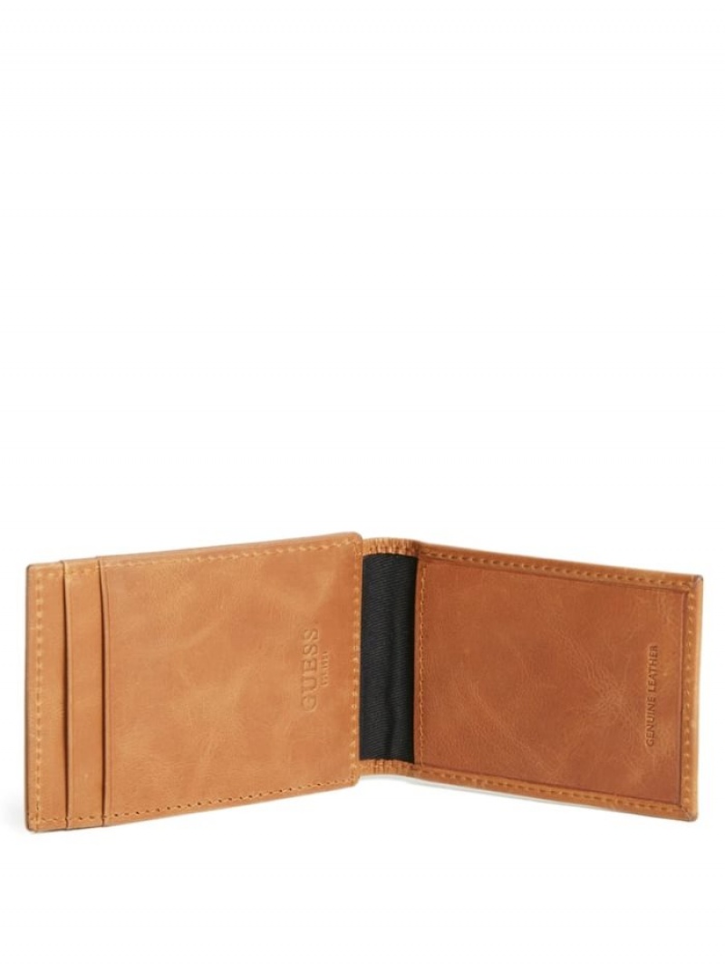 Guess West Geniş Magnetic Pocket Erkek Çanta Kahverengi | 29684ETHA