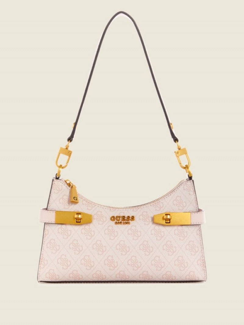 Guess Zadie Logo Kadın Omuz Çantası Pembe | 02679ABWO