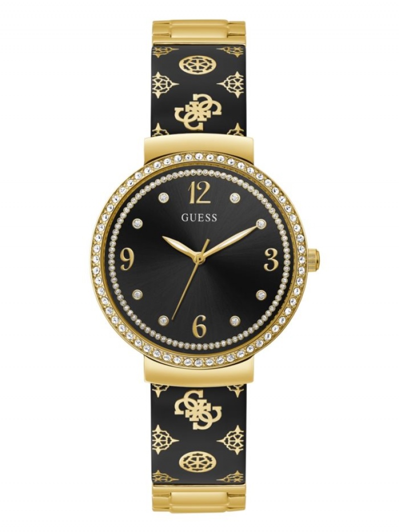 Guess and Gold-Tone Crystal Analog Kadın Saat Renkli | 76801QJXD