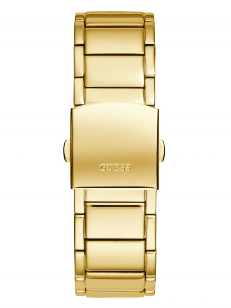 Guess and Gold-Tone Square Çok Işlevli Erkek Saat Altın | 37659VEBX