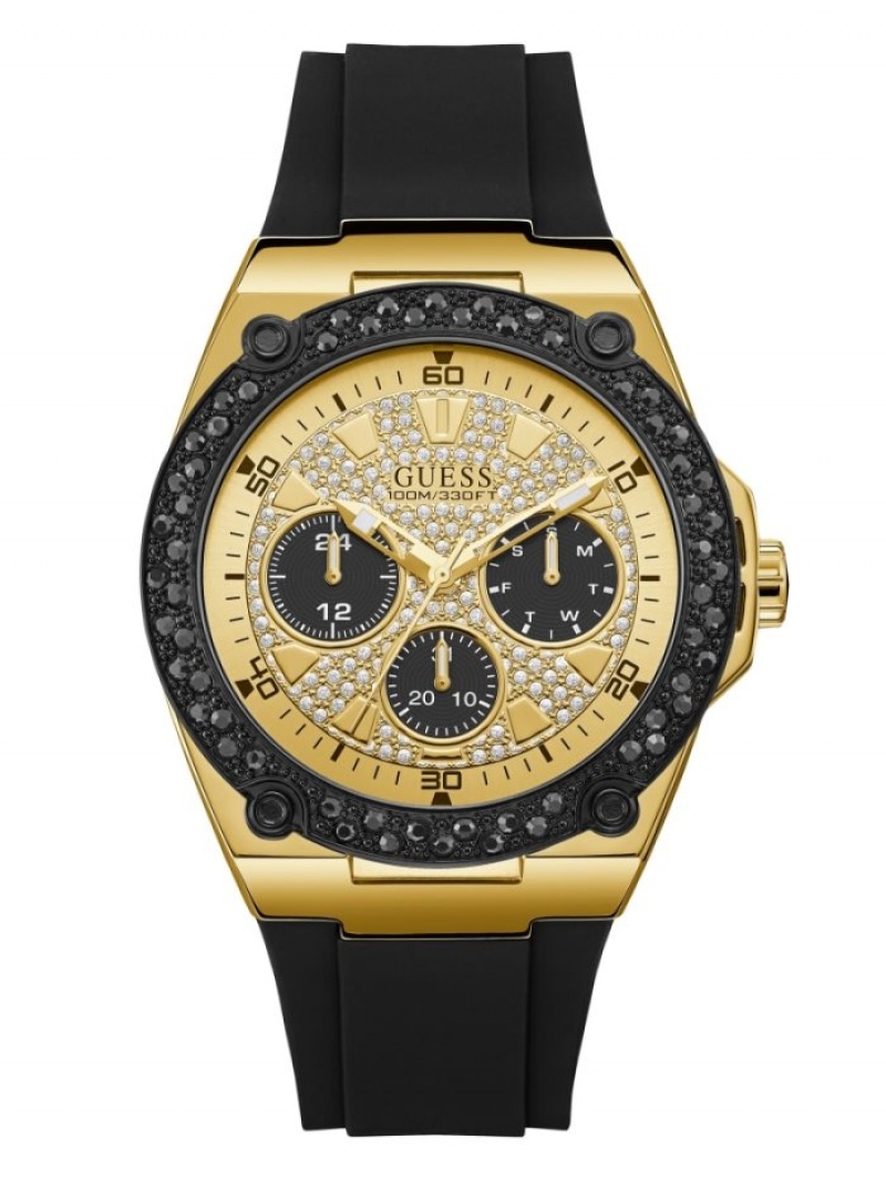 Guess and Gold-Tone Çok Işlevli Erkek Saat Siyah | 23056DQVC